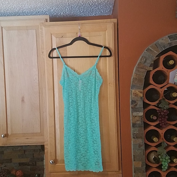 Victoria's Secret Other - Victoria Secret Green Lace Chemise Slip Lingerie
